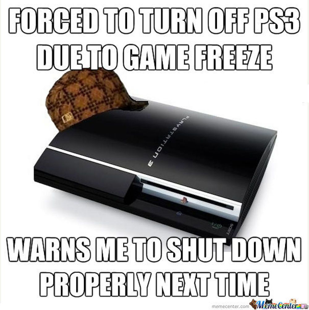 Game freeze PS3 meme