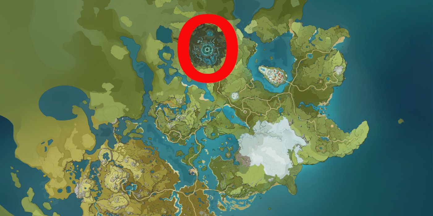 Stormterror's Lair in the North of the Genshin Impact Map