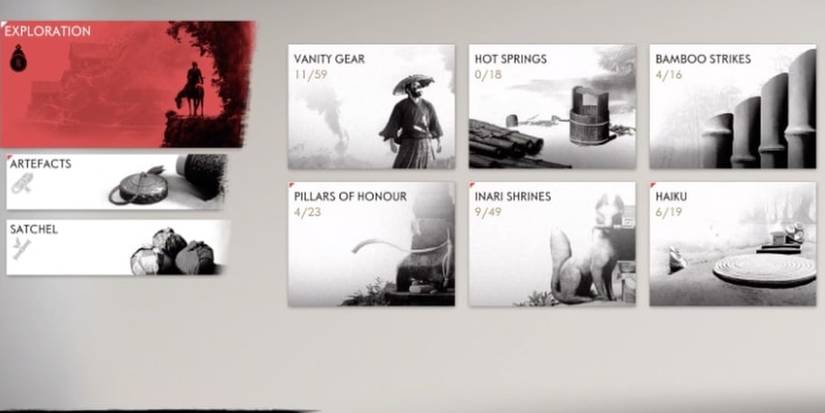 Ghost Of Tsushima Exploration Collection Screen