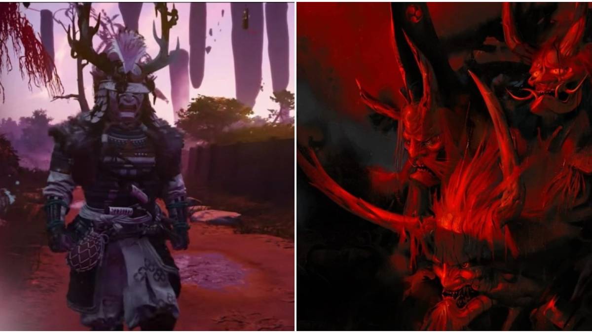 Ghost Of Tsushima Samurai And Oni Collage