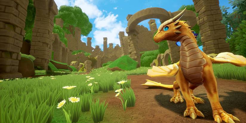 Glyde the dragon video game in game art