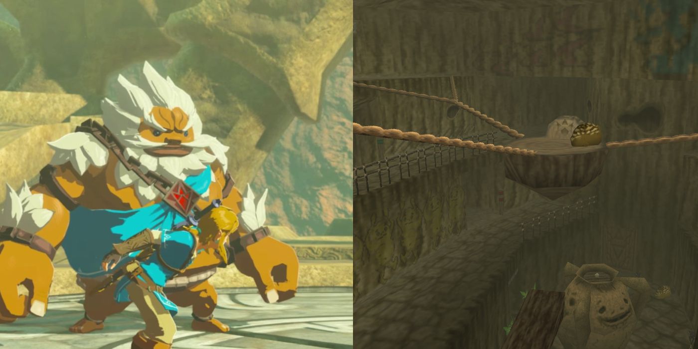 (Left) Goron from Breath of the Wild (Right) Goron City in Ocarina of Time