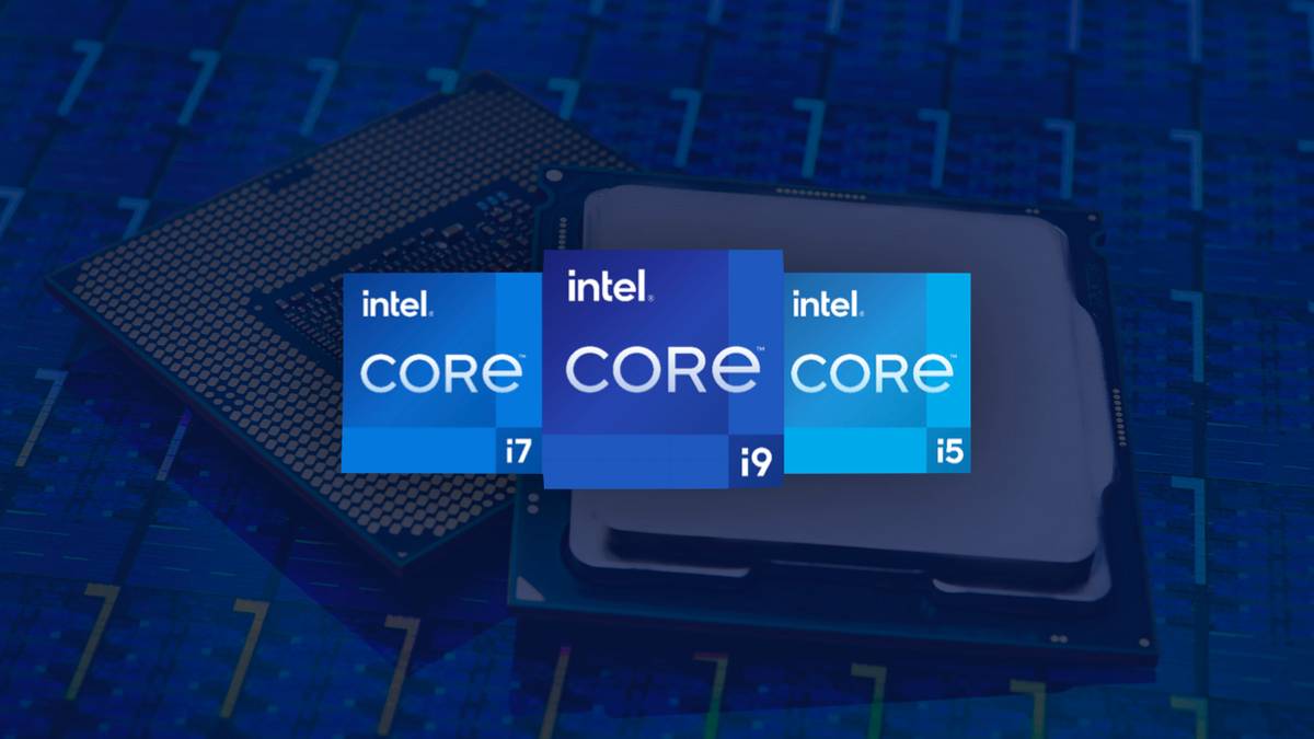 Chip with Intel i9 i7 i5 logos