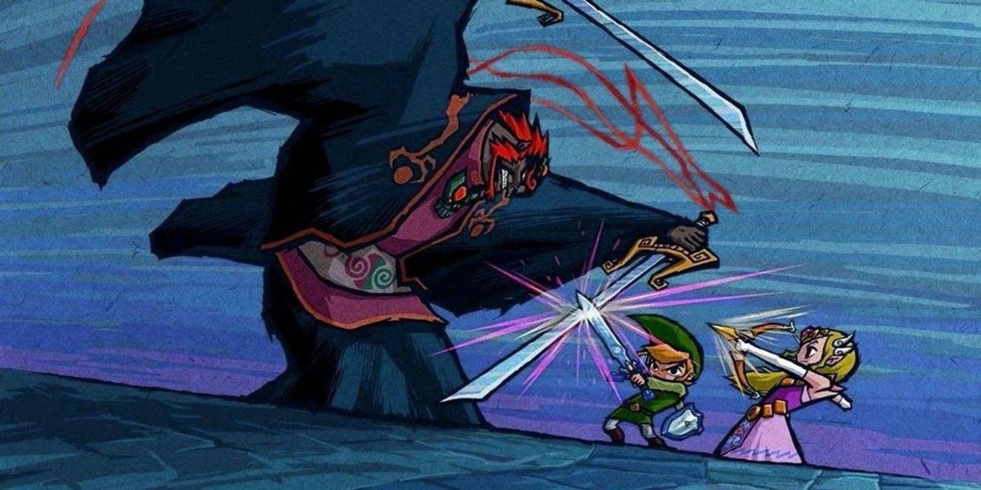 The Legend Of Zelda Wind Waker Legend Link Zelda Master Sword Ganon Fight
