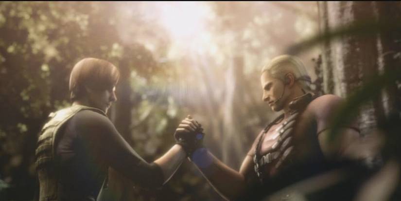 Leon and Krauser in The Darkside Chronicles - Events Between RE3 and RE4