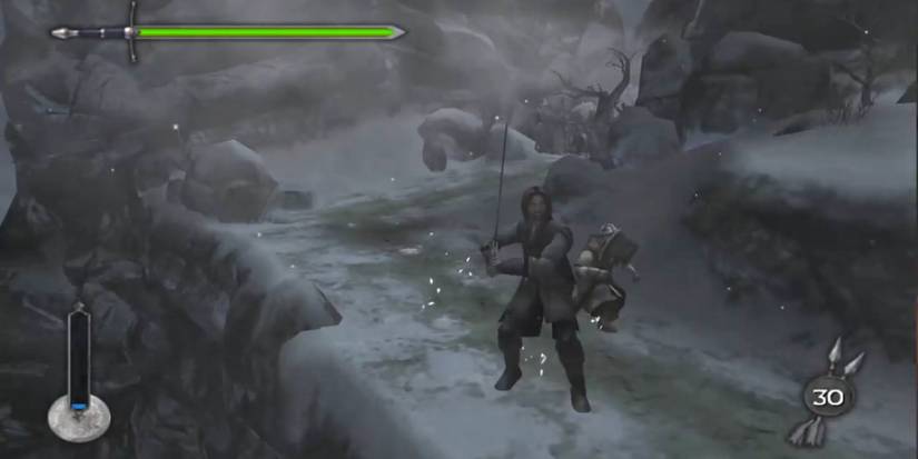 Lord of the Rings: Two Towers - Aragon and Gimli in snow