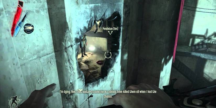 Corvo spying on Pendleton and Martin