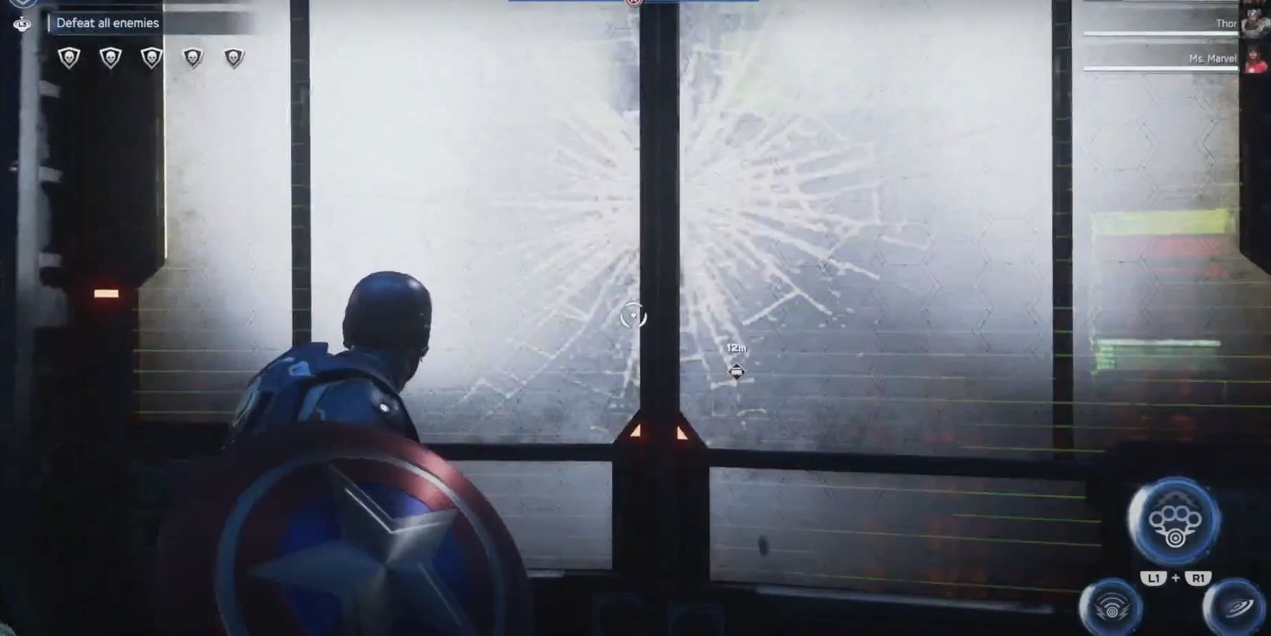 Marvel's Avengers Cap Breaks Wall