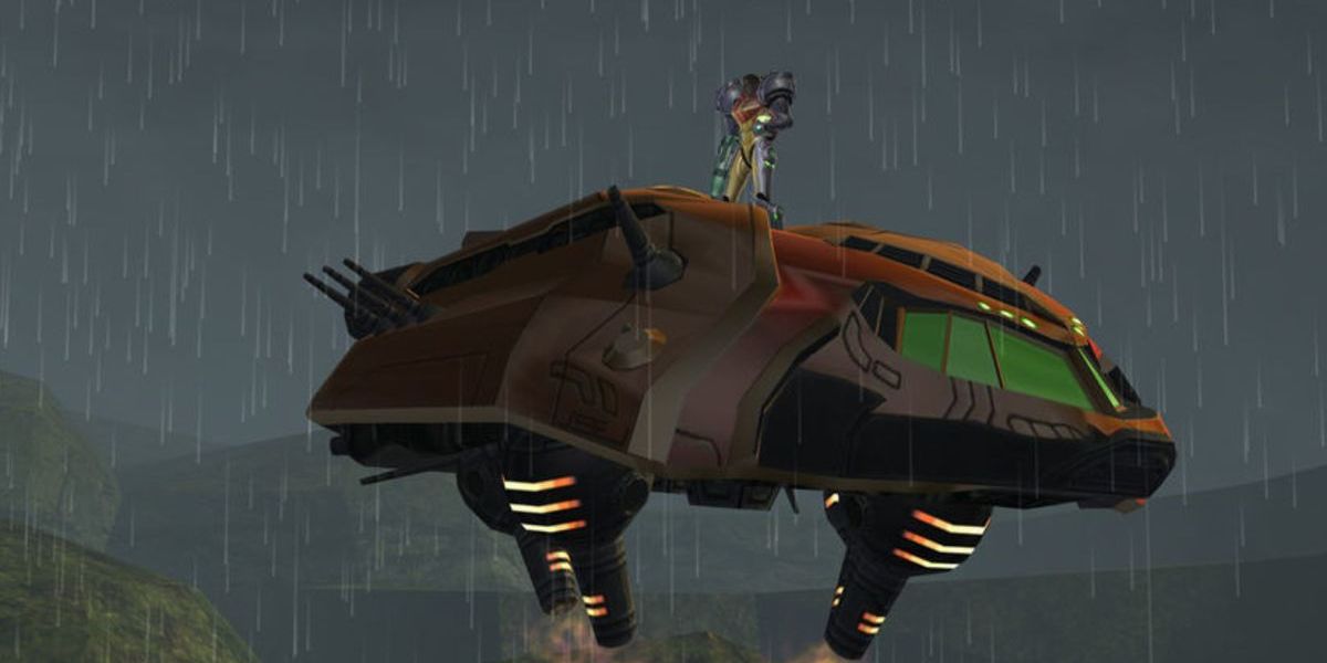 Metroid Samus Returns Samus On Gunship Rain