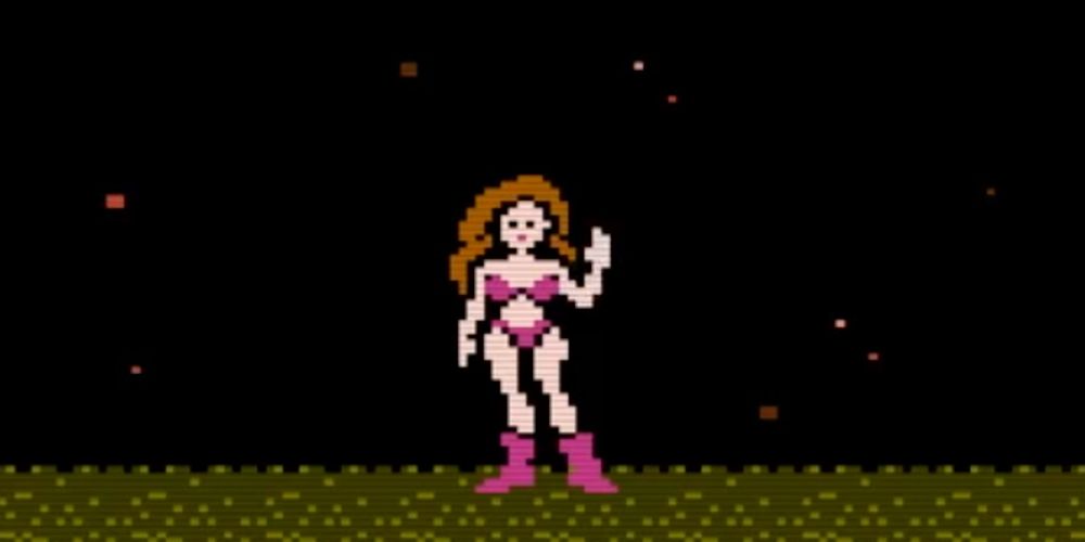 NES Metroid Ending Samus No Suit Female