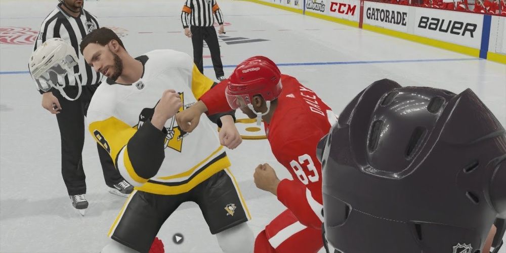 NHL 21 Red Wings Penguins Fight