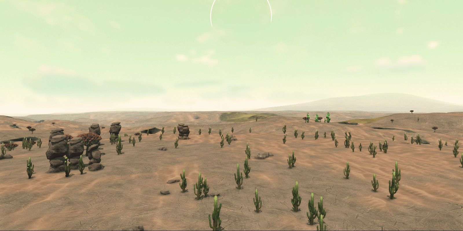 Barren landscape with nothing but sparse fauna and flora