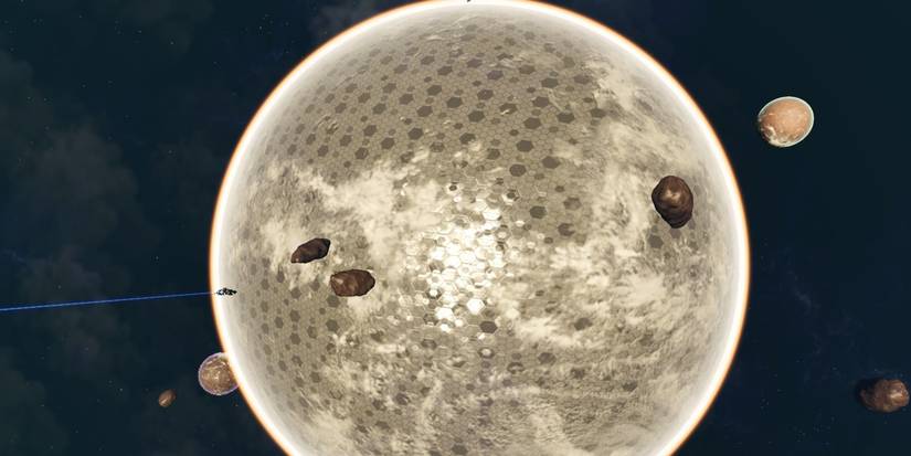 Planet with hexagonal surface structure