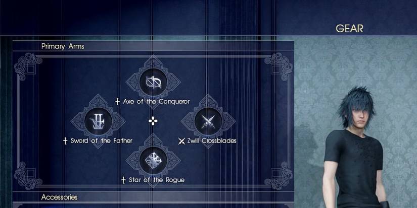 Noctis' Weapons Selection Loadout