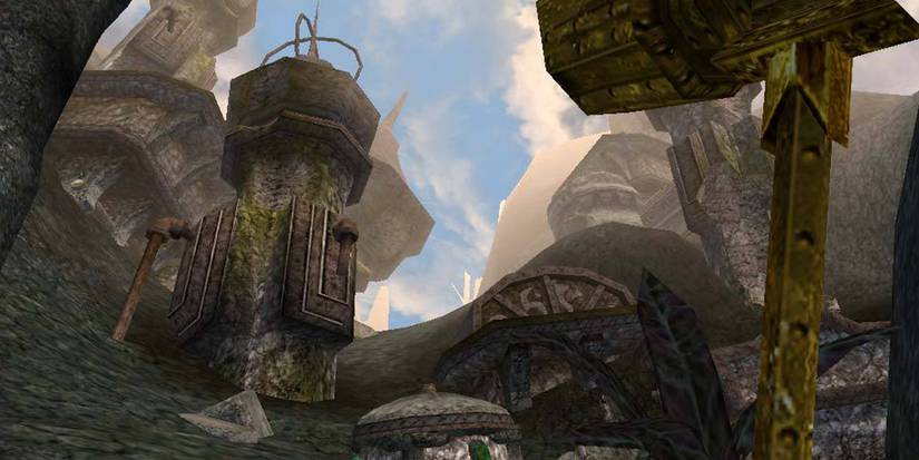 A mountainous environment in Morrowind