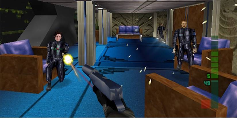 Perfect Dark N64 fps shooting gameplay