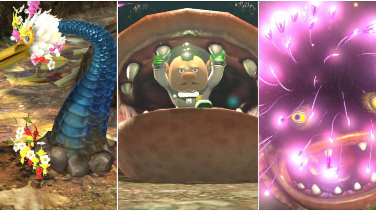 Pikmin 3 Deluxe Stork Open Mouth Light fish Trio Header