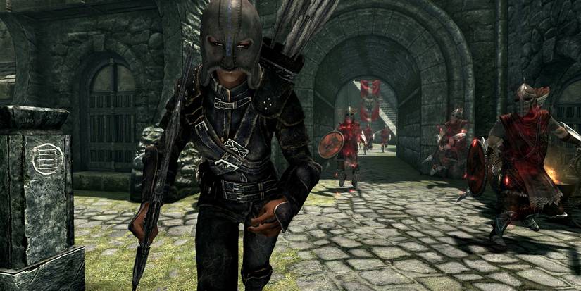 Player running away from guards