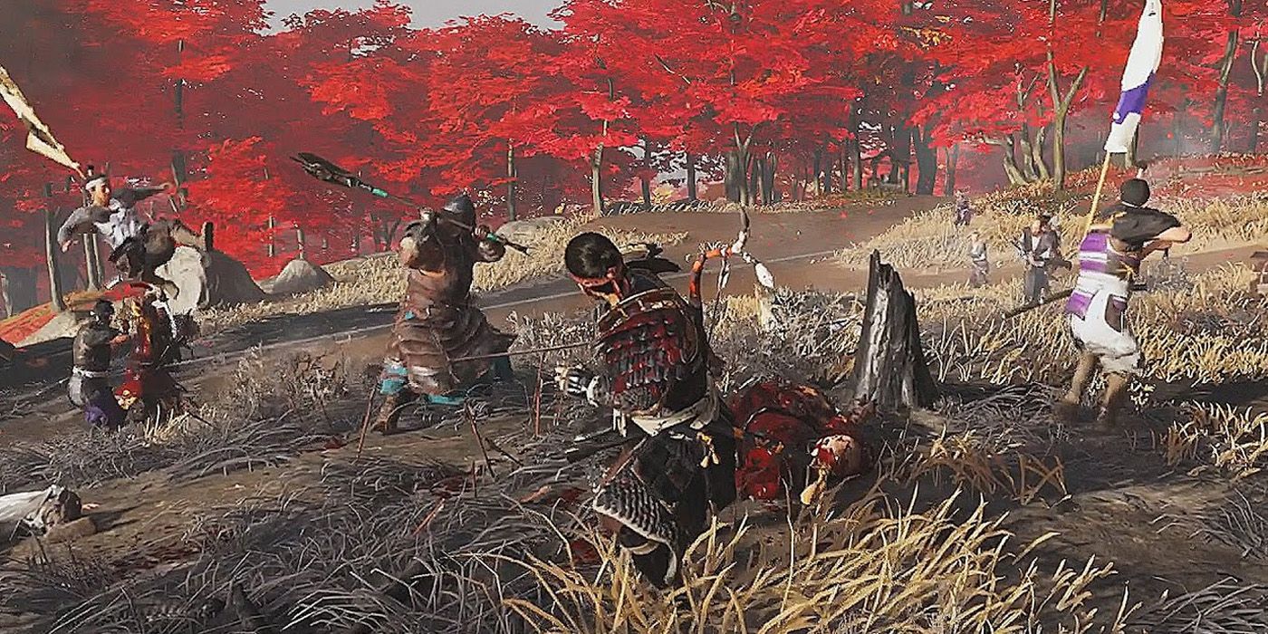 Player surrounded by enemies - Ghost of Tsushima Legends Techniques