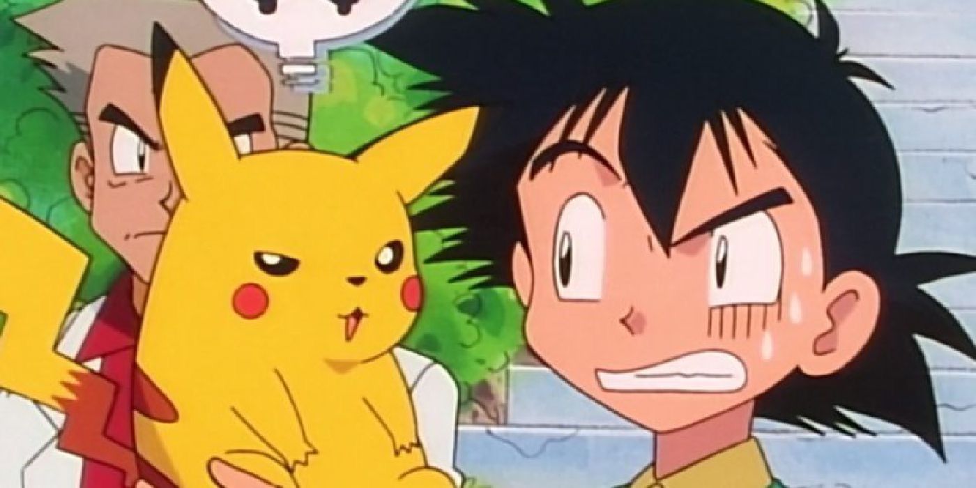 Ash Making A Face At Pikachu