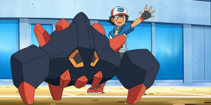 Ash battling with his Boldore in Unova