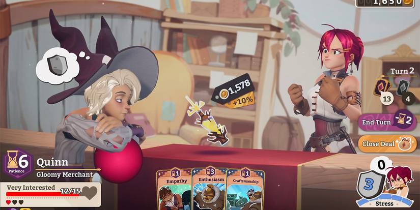 Potionomics Video Game Sylvia and Customer