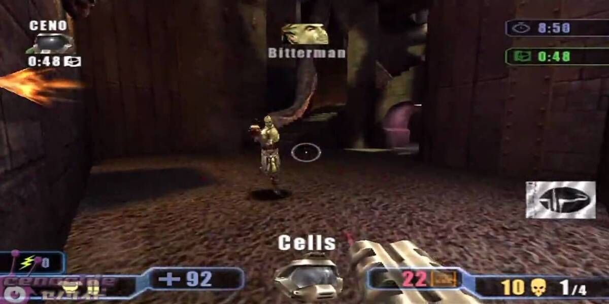 gameplay of quake 3 revolution on ps2