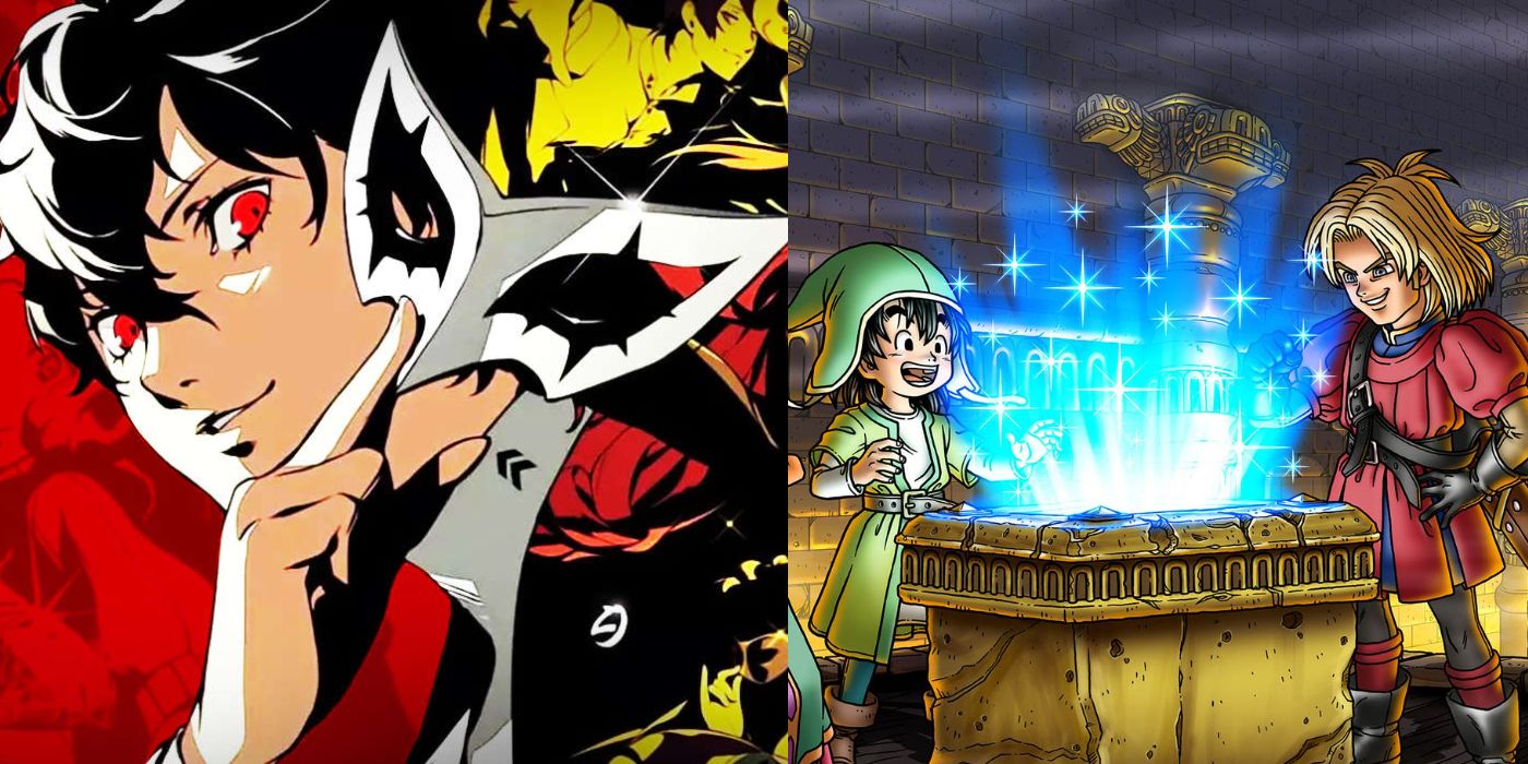 (Слева) Рекламное изображение Persona 5 Royal (Справа) Рекламное изображение Dragon Warrior 7