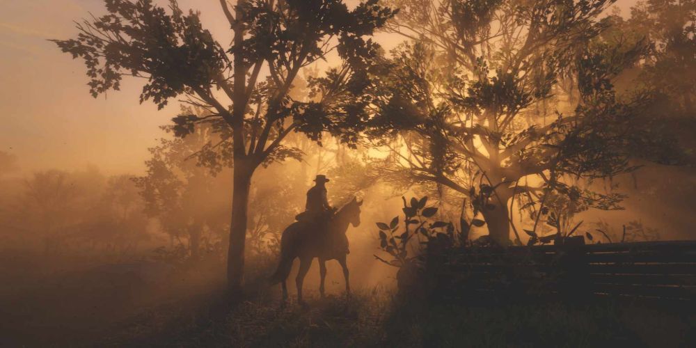Red dead redemption light through trees