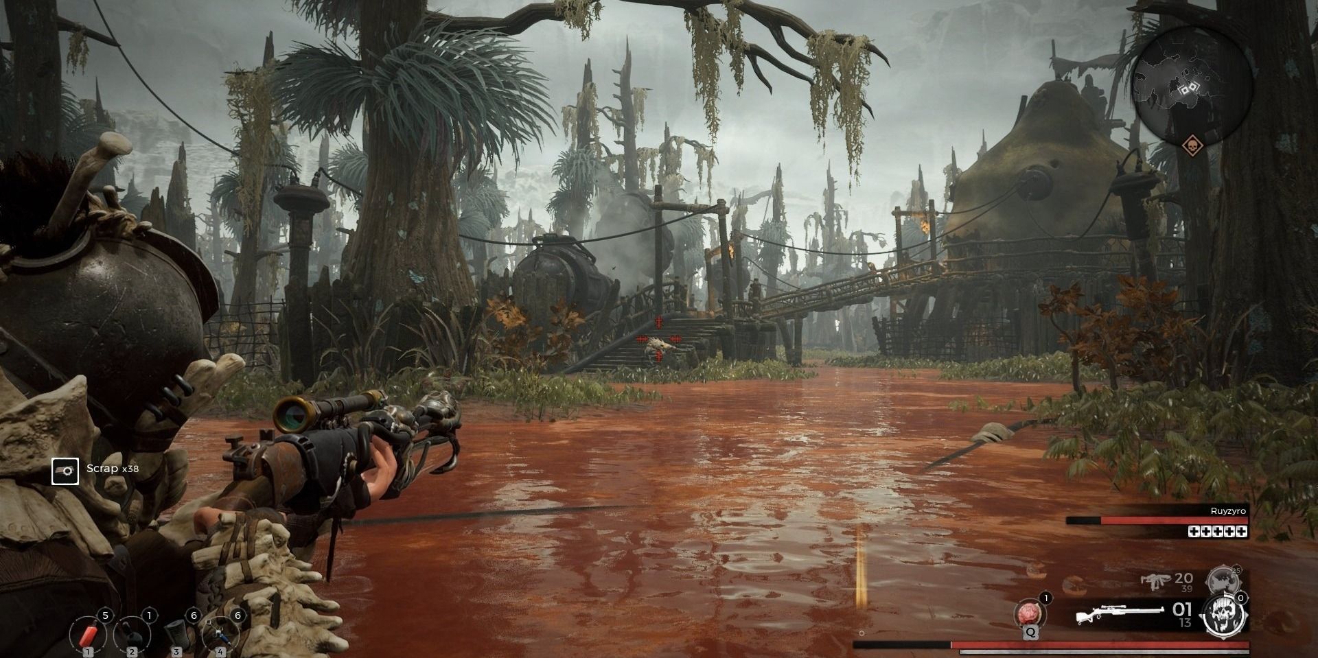 Player with sniper rifle in the jungle of Corsus