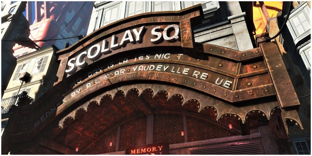 A Theatre sign that shows the name Scollay Square