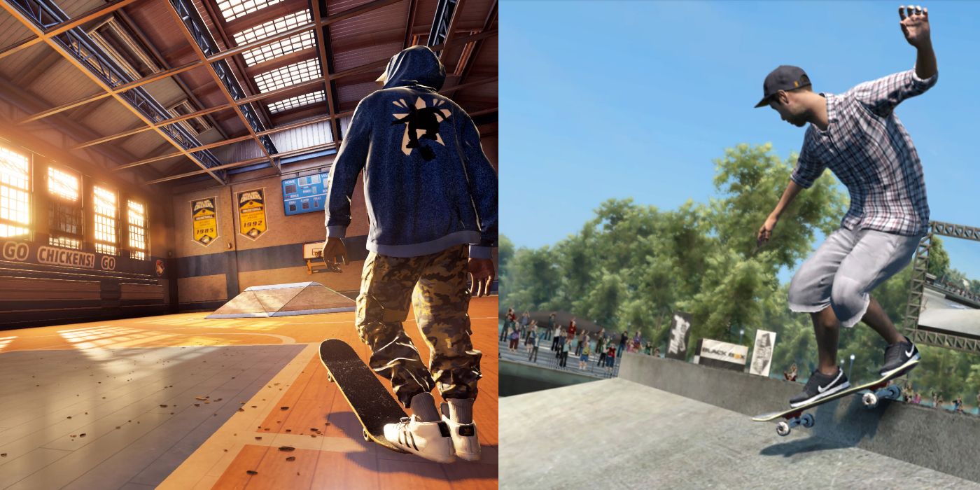 (Left) Tony Hawk Pro Skater 5 promotional image (Right) Skate 3 gameplay