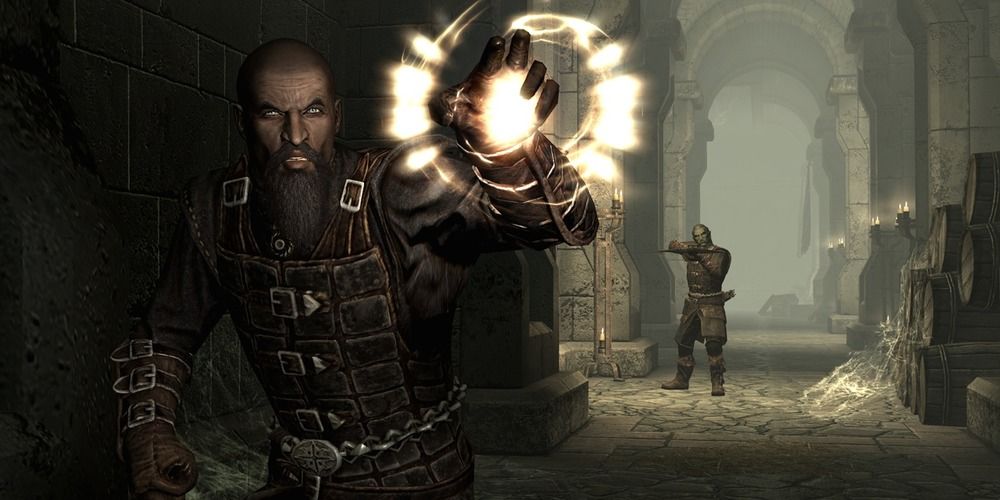 Isran and Durak attacking in Fort Dawnguard