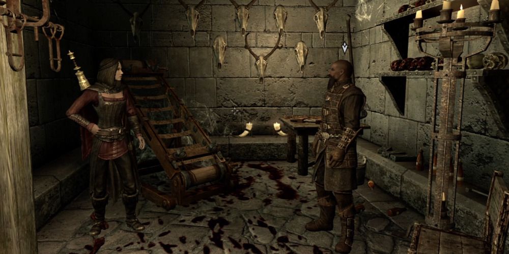 Fort Dawnguard torture room with Isran and Serana