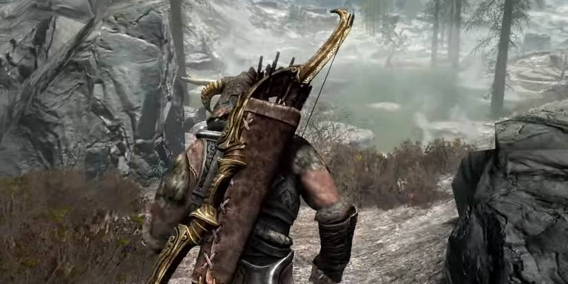 The player roaming Skyrim PS4