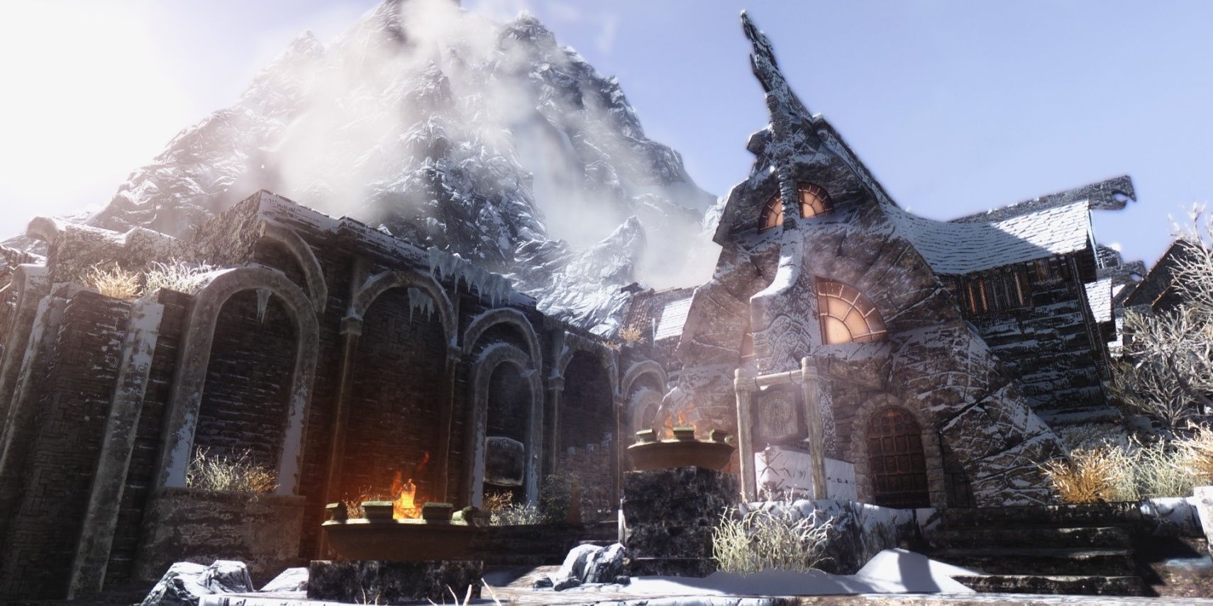 Skyrim modded picture of Windhelm city.