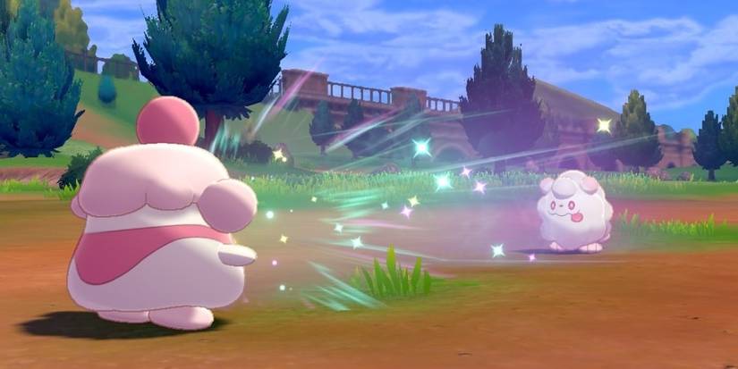 Slurpuff using Fairy Wind on Swirlix Sword Shield