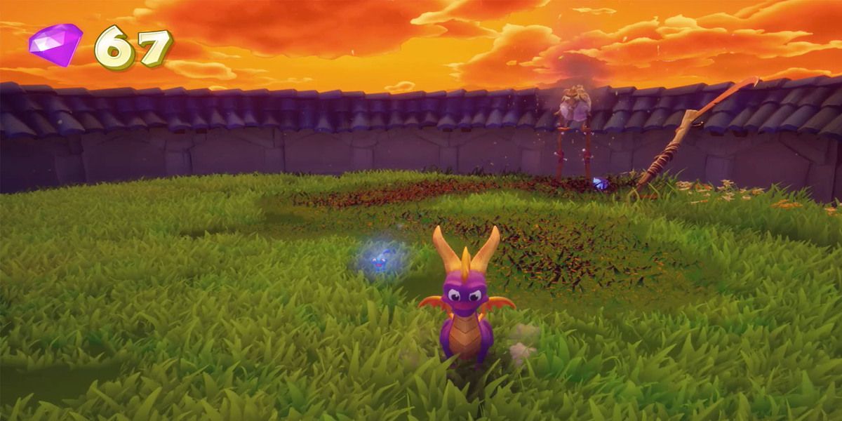 Spyro and a defeated boss