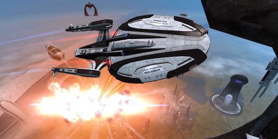ship in battle in star trek online