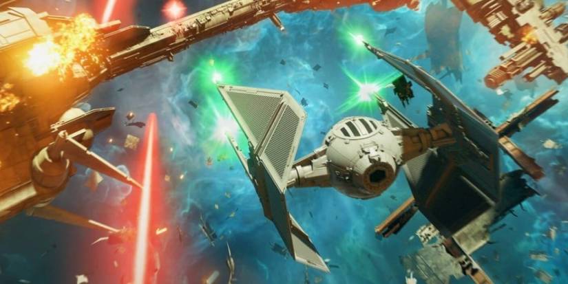 Star Wars Squadron TIE Interceptor Firing On Frigate