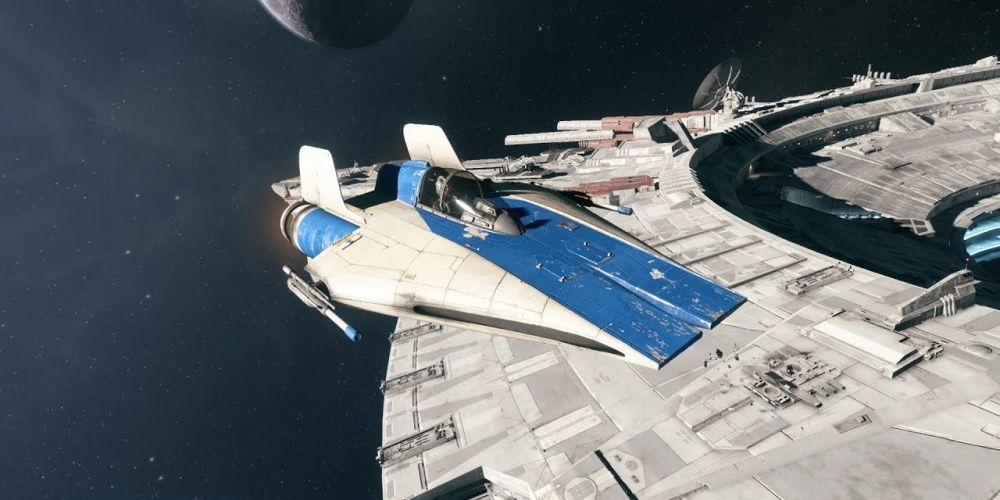 Star Wars Squadrons A Wing Over Facility