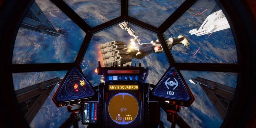 Star Wars Squadrons TIE Interceptor And Frigates Cropped