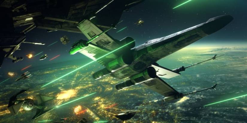 Star Wars Squadrons X Wing Escaping TIE Fighter