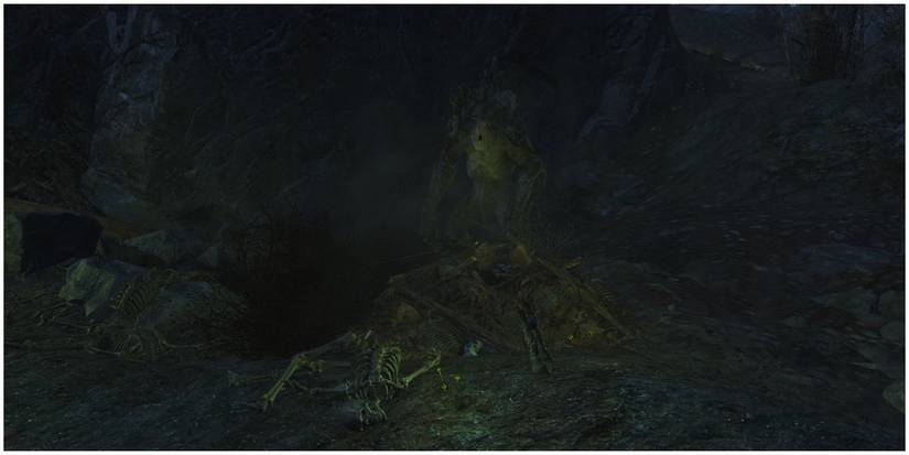 A mother deathclaw at her nest