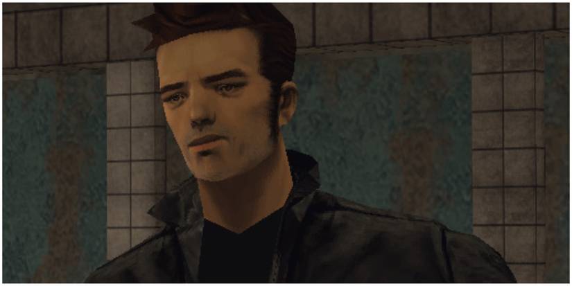 Claude inside of the bathrooms of Liberty Park