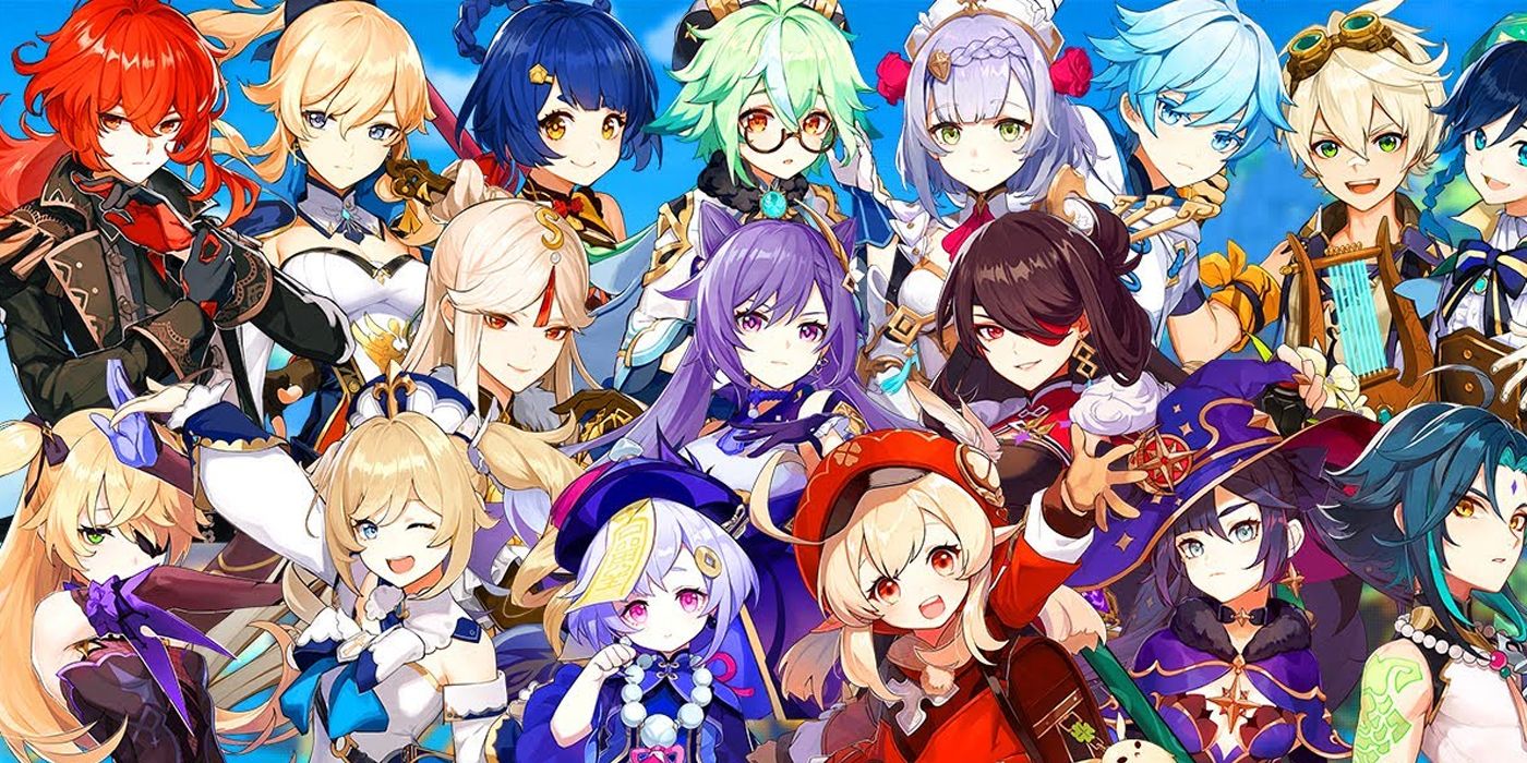Group Photo Of Most Of The Playable Characters In Genshin Impact