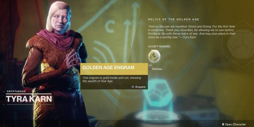 Tyra Karn Relics of the Golden Age quest for Sturm and Drang Destiny 2