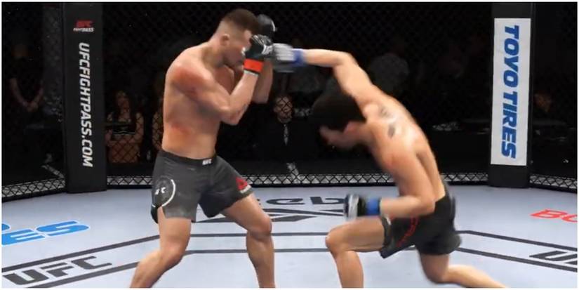 Dominic Cruz throwing a lunging straight