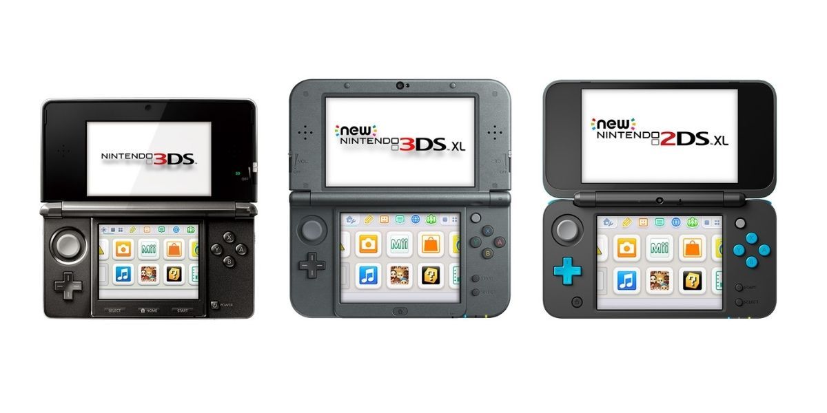 Lineup of the DS systems Nintendo has released over the decade
