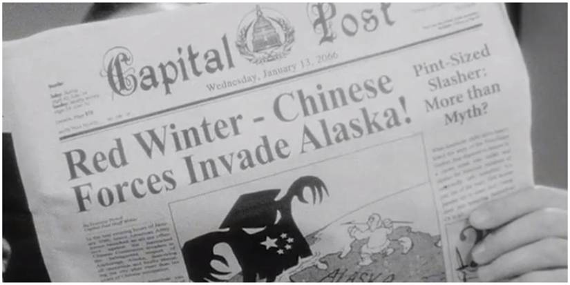 A man reading the Capitol Post during a teaser for Fallout 3